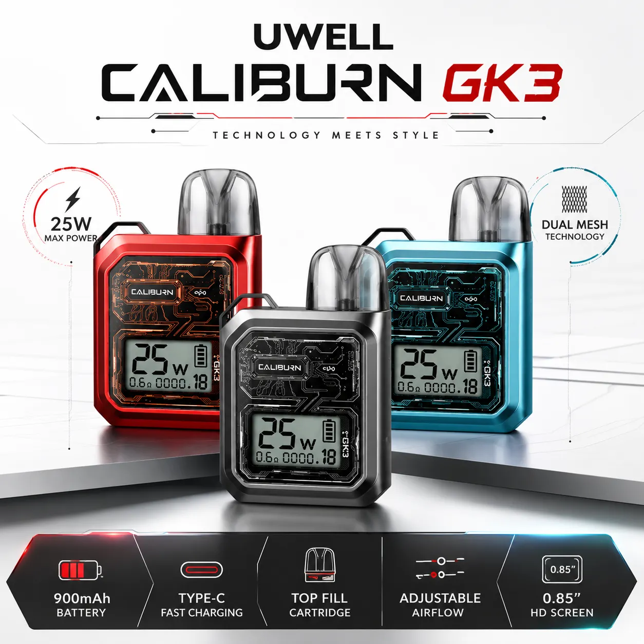 ویپ پاد یوول کالیبرن جی کی 3 | UWELL CALIBURN GK3
